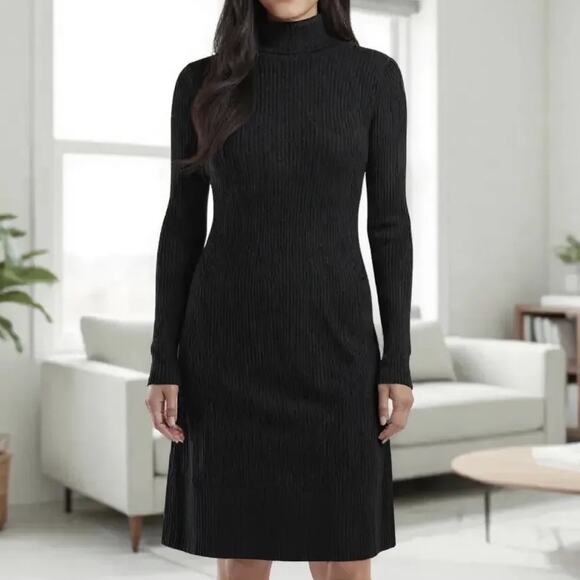 Womens Dress Size Medium Black Sweater Brand New Turtleneck Winter - Picture 6 of 8